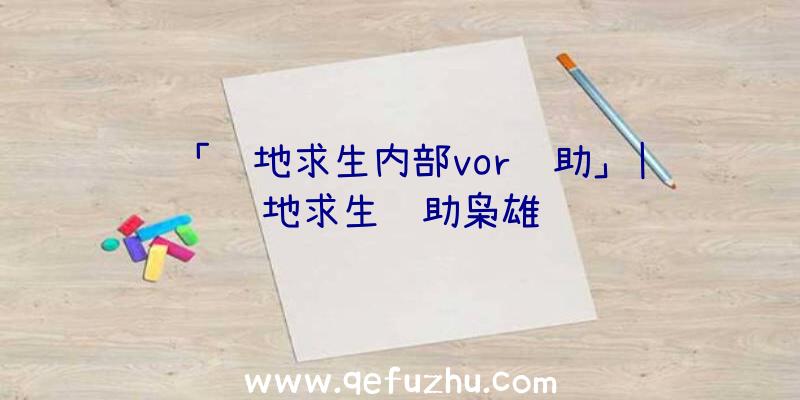 「绝地求生内部vor辅助」|绝地求生辅助枭雄